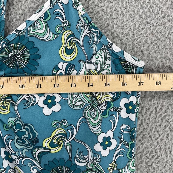 Prana Dress Womens XL Blue Floral Slip Sundress V-Neck Strappy Jersey Summer - Picture 6 of 8